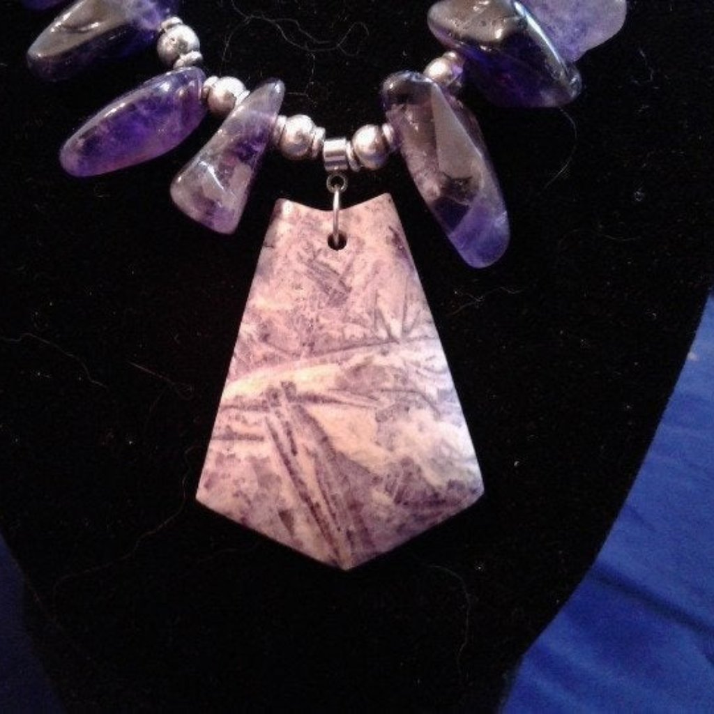 Handmade Amethyst Fluorite Necklace Z301